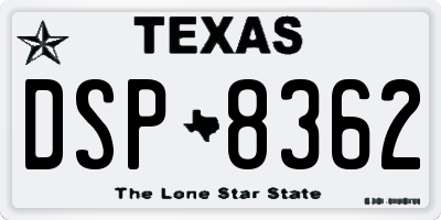 TX license plate DSP8362
