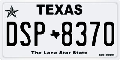 TX license plate DSP8370