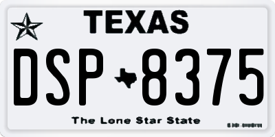 TX license plate DSP8375