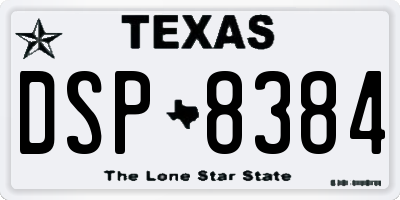 TX license plate DSP8384
