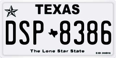 TX license plate DSP8386