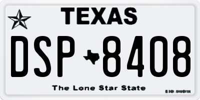 TX license plate DSP8408