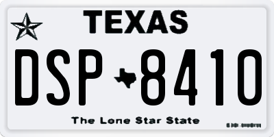 TX license plate DSP8410