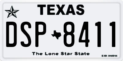 TX license plate DSP8411