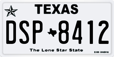 TX license plate DSP8412