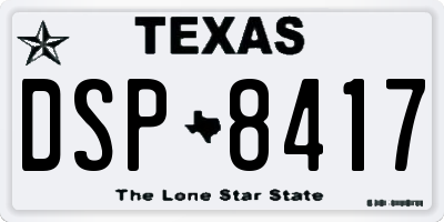 TX license plate DSP8417