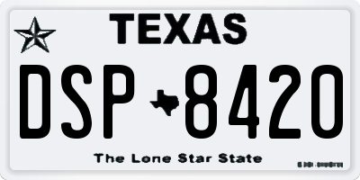 TX license plate DSP8420