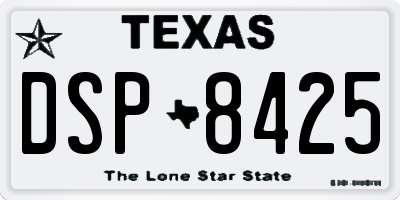 TX license plate DSP8425