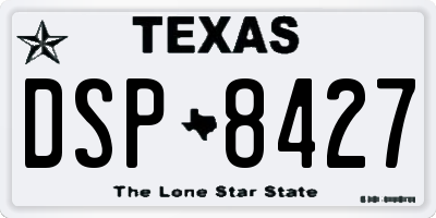 TX license plate DSP8427