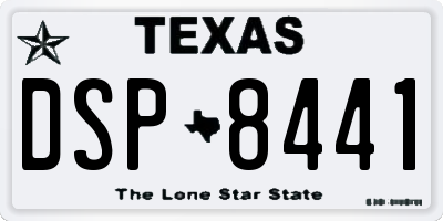 TX license plate DSP8441