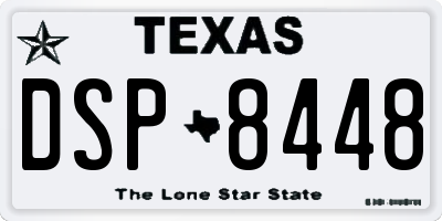 TX license plate DSP8448