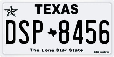 TX license plate DSP8456