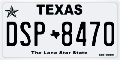 TX license plate DSP8470