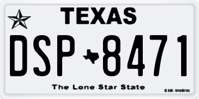 TX license plate DSP8471