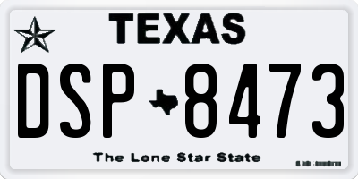 TX license plate DSP8473