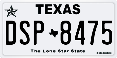 TX license plate DSP8475