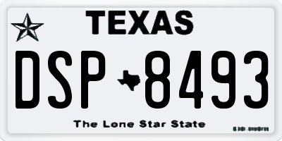 TX license plate DSP8493