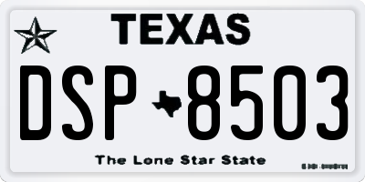 TX license plate DSP8503