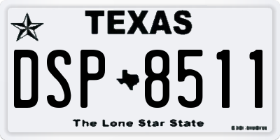 TX license plate DSP8511