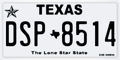 TX license plate DSP8514