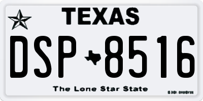 TX license plate DSP8516