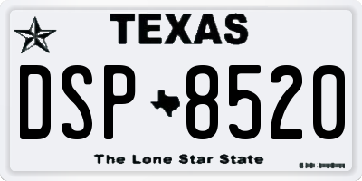 TX license plate DSP8520