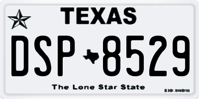 TX license plate DSP8529