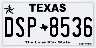TX license plate DSP8536