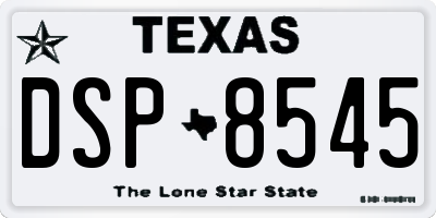 TX license plate DSP8545