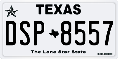 TX license plate DSP8557