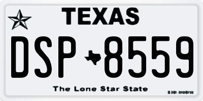 TX license plate DSP8559