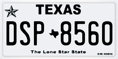TX license plate DSP8560