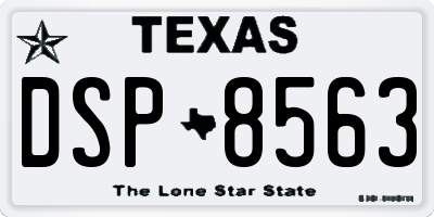 TX license plate DSP8563