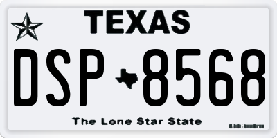 TX license plate DSP8568