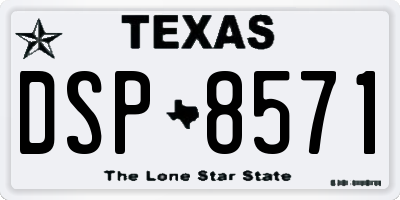 TX license plate DSP8571
