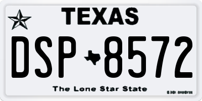 TX license plate DSP8572