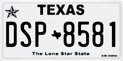TX license plate DSP8581