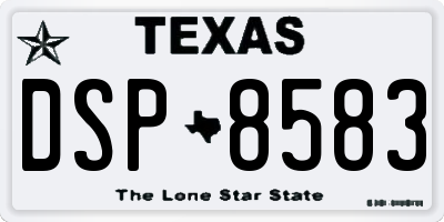 TX license plate DSP8583
