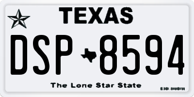 TX license plate DSP8594