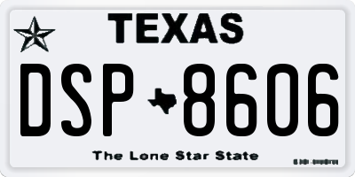TX license plate DSP8606