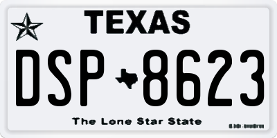 TX license plate DSP8623
