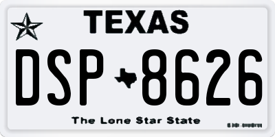 TX license plate DSP8626