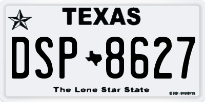 TX license plate DSP8627
