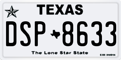 TX license plate DSP8633