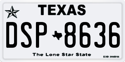 TX license plate DSP8636