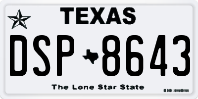 TX license plate DSP8643