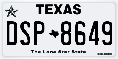 TX license plate DSP8649