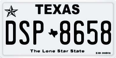 TX license plate DSP8658