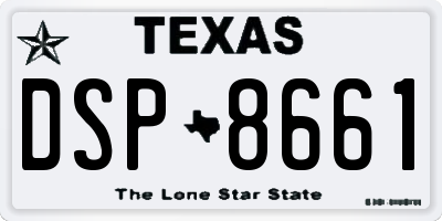 TX license plate DSP8661