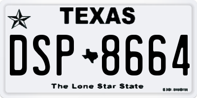 TX license plate DSP8664